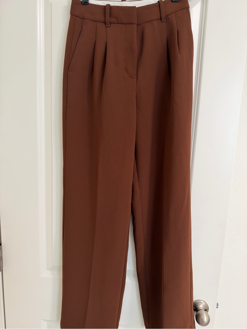Aritzia Brown High-Rise Wide-Leg Trousers
